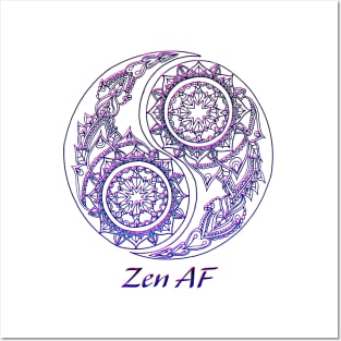 Zen AF - Indigo Mandala Posters and Art